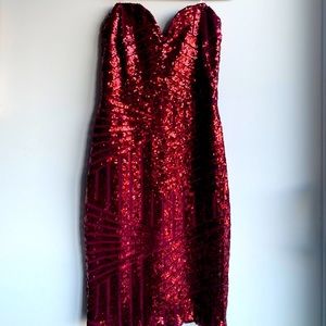 REVAMPED Sequin Strapless Mini-Dress